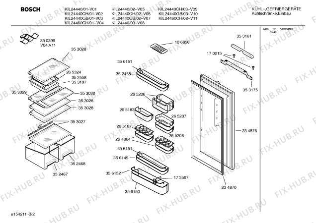 Взрыв-схема холодильника Bosch KIL24440GB - Схема узла 02