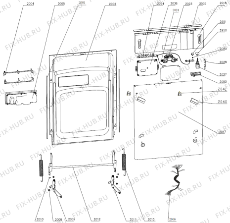 Взрыв-схема посудомоечной машины Gorenje GV60110 (403829, WQP12-9338C) - Схема узла 02