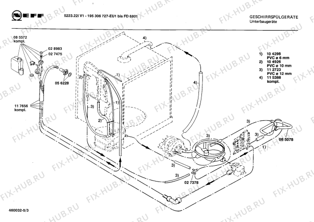 Схема №5 195306727 5223.22IV1 с изображением Кнопка для электропосудомоечной машины Bosch 00028324