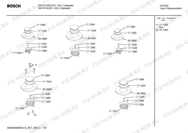 Взрыв-схема плиты (духовки) Bosch NHT915DEU - Схема узла 02