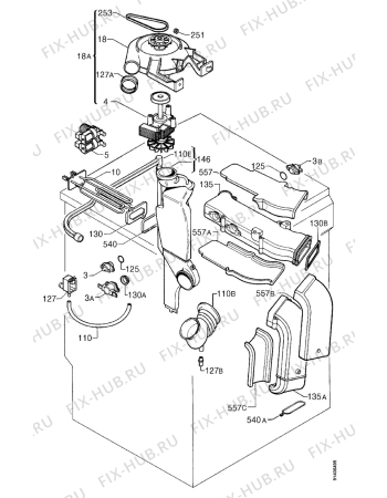 Взрыв-схема стиральной машины Electrolux EW1200I - Схема узла Turbodry