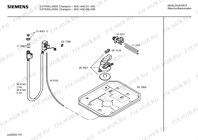 Взрыв-схема стиральной машины Siemens WXL140C EXTRAKLASSE Champion - Схема узла 05