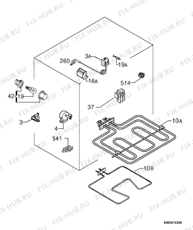 Взрыв-схема плиты (духовки) Zanussi ZOU340N - Схема узла Electrical equipment 268