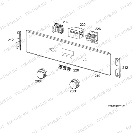 Взрыв-схема плиты (духовки) Electrolux EKI66700OK - Схема узла Command panel 037