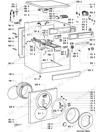 Схема №1 AWM 563/A с изображением Вложение для стиралки Whirlpool 481945919616