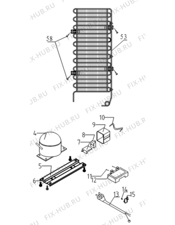 Взрыв-схема холодильника Korting KRF42768W (294600, HZZS28261) - Схема узла 04