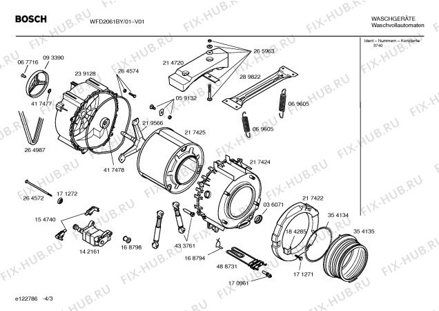 Схема №4 WFD2061BY BOSCH WFD 2061 с изображением Таблица программ для стиралки Bosch 00591492