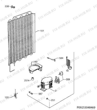 Взрыв-схема холодильника Rex Electrolux RRD24302X - Схема узла Cooling system 017