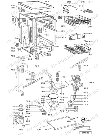 Схема №2 ADP 5440 WH с изображением Панель для электропосудомоечной машины Whirlpool 481245371592