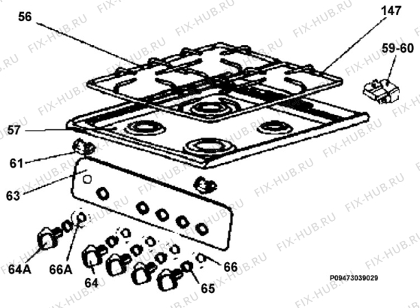 Взрыв-схема плиты (духовки) Electrolux EKG500105W - Схема узла Section 4