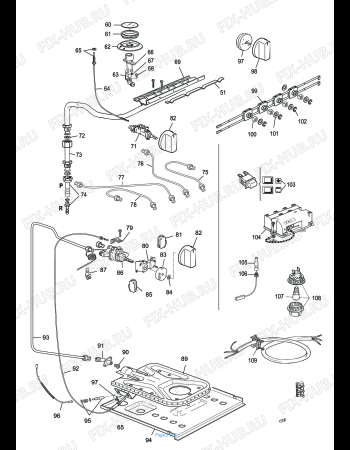 Схема №1 TGX 554/1 A с изображением Рукоятка для плиты (духовки) DELONGHI 037278061