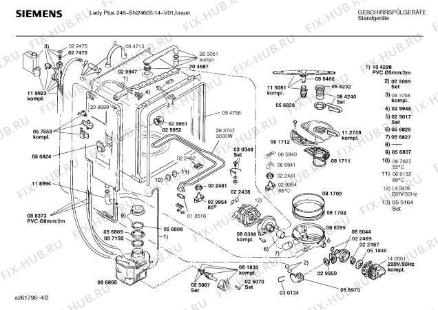 Схема №3 SN24605 с изображением Панель для посудомойки Siemens 00284164