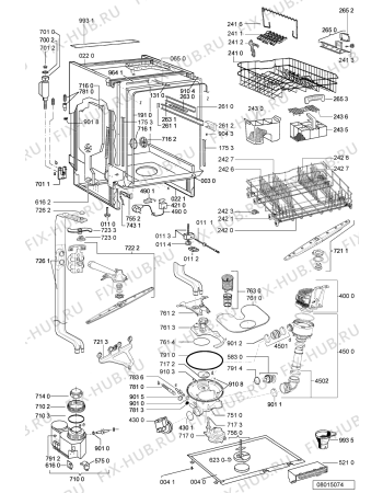 Взрыв-схема посудомоечной машины Bauknecht GSFH 2998 IN steam - Схема узла