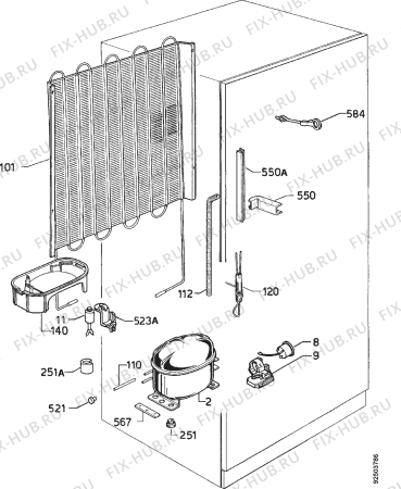 Взрыв-схема холодильника Aeg S3230-1KG - Схема узла Cooling system 017