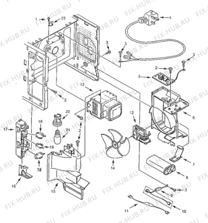 Взрыв-схема микроволновой печи Zanussi ZMJ18SG - Схема узла Electrical equipment