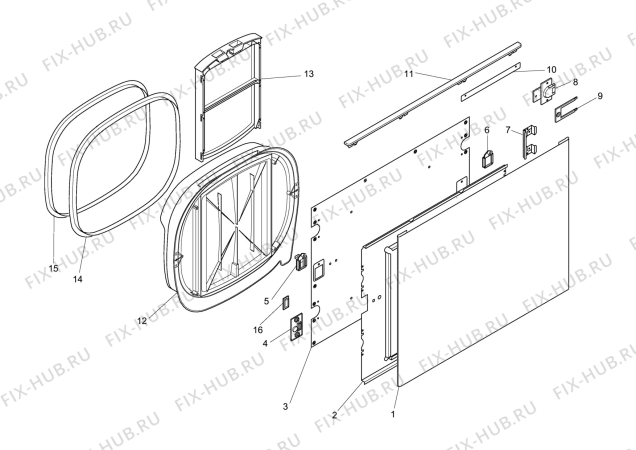 Взрыв-схема стиральной машины Aeg LTHA60 - Схема узла Door 003