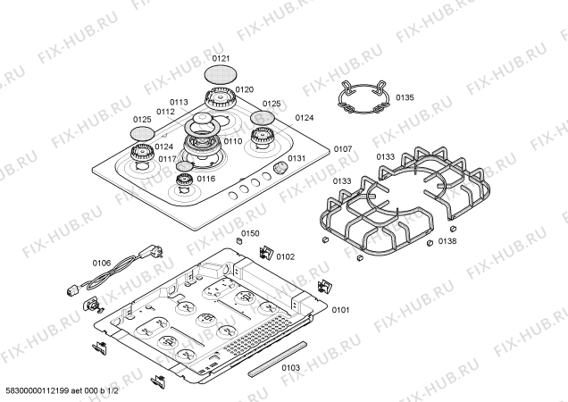 Схема №1 PCL782FEU Bosch с изображением Варочная панель для электропечи Bosch 00219242