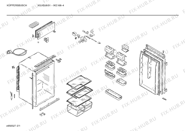 Схема №1 KIRKBL6 IKE188-4 с изображением Контейнер для овощей для холодильной камеры Bosch 00289729