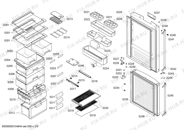 Схема №2 KGF33240 с изображением Дверь для холодильника Bosch 00242357