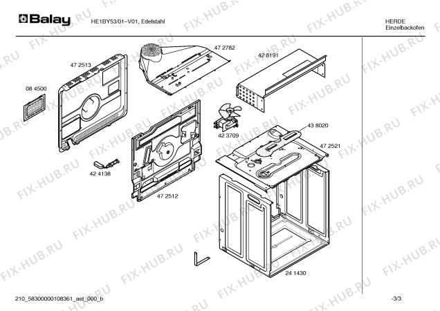 Схема №2 HE1BY53 с изображением Передняя часть корпуса для плиты (духовки) Bosch 00442779