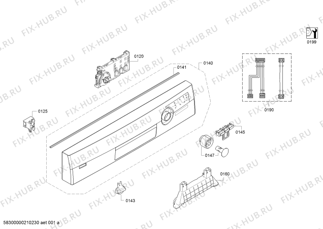 Схема №3 DGS5538 с изображением Панель управления для посудомоечной машины Bosch 00705790