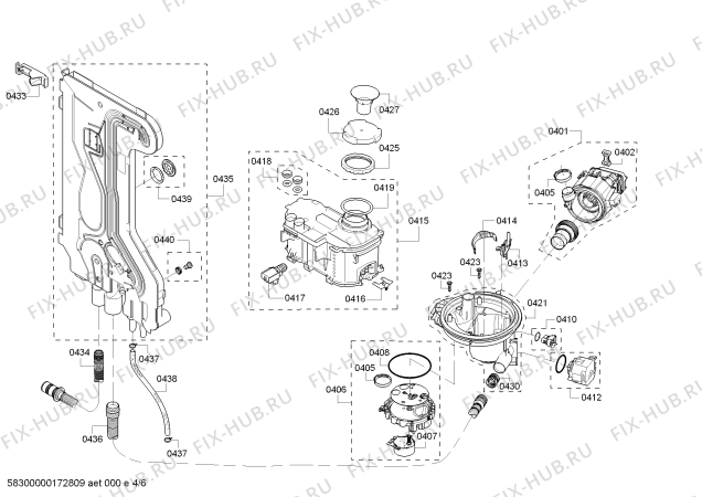 Взрыв-схема посудомоечной машины Bosch SHV7PT53UC Silence Plus 42dbA - Схема узла 04