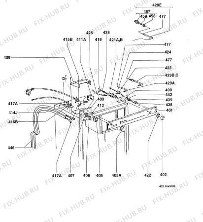 Взрыв-схема холодильника Electrolux RM4200M - Схема узла Armature/fitting