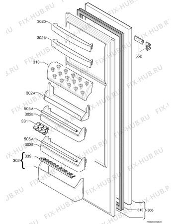 Взрыв-схема холодильника Zanussi ZBA6317 - Схема узла Door 003