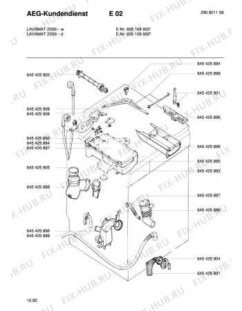 Схема №1 LAV2200 I-W с изображением Крышка для стиралки Aeg 8996454258857