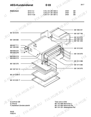 Взрыв-схема плиты (духовки) Aeg 5210V-W GB - Схема узла Section3