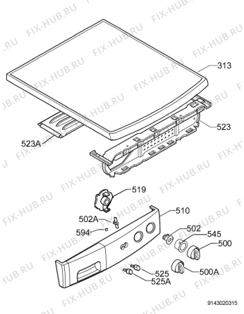 Взрыв-схема стиральной машины Zanussi ZWF250 - Схема узла Command panel 037