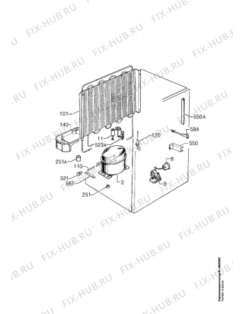 Взрыв-схема холодильника Aeg KI171S - Схема узла Refrigerator cooling system