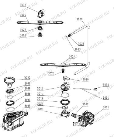 Взрыв-схема посудомоечной машины CYLINDA PROFESSIONAL DM8290PRO (729656, DW40.C) - Схема узла 03