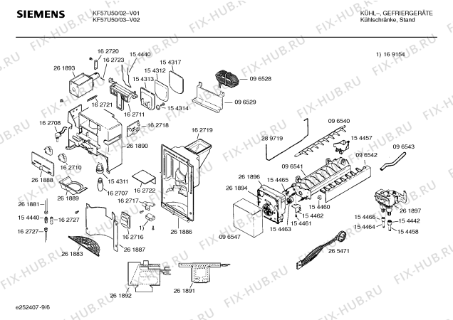 Схема №6 KFU5750 с изображением Инструкция по установке/монтажу для холодильника Siemens 00522403