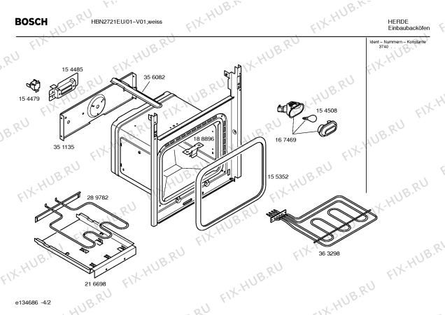 Схема №1 HEV2751EU с изображением Инструкция по эксплуатации для плиты (духовки) Bosch 00582566