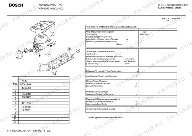 Взрыв-схема холодильника Bosch KSV42623NE - Схема узла 03