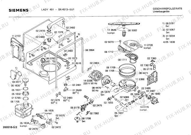 Схема №5 SN4513 с изображением Панель для посудомоечной машины Siemens 00116169