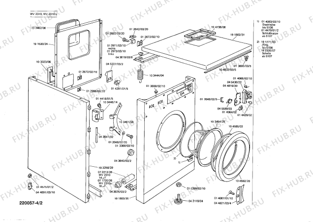 Взрыв-схема стиральной машины Siemens WV2310A SIWAMAT 1000 - Схема узла 02