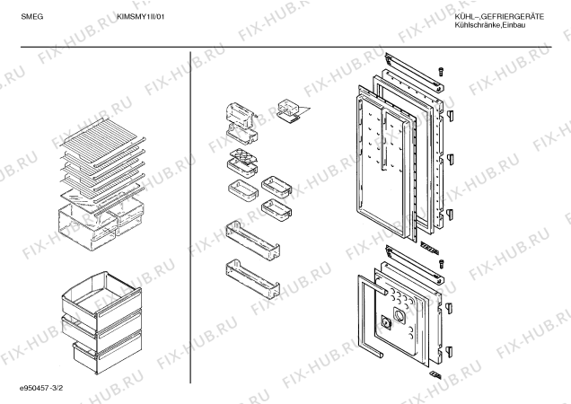Схема №3 KIMSMY1II с изображением Поднос для холодильной камеры Bosch 00260896