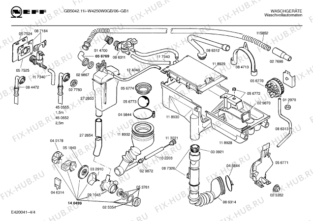 Взрыв-схема стиральной машины Neff W4250W0GB GB5042.11I - Схема узла 04