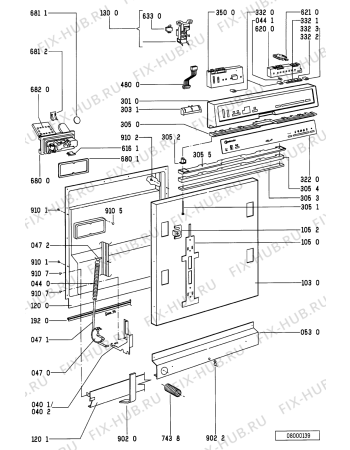 Схема №1 GSI 4753 TW-BR с изображением Панель для посудомойки Whirlpool 481245379677