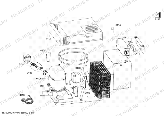 Схема №1 VKD5125K с изображением Компрессор для холодильника Bosch 00145318