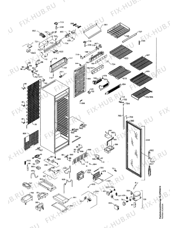 Схема №1 FKG410PC с изображением Петля (защелка) для холодильника Aeg 4071308557