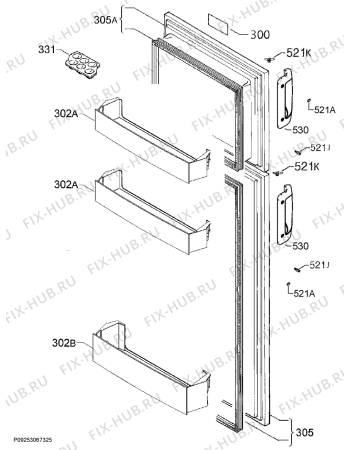 Взрыв-схема холодильника Electrolux RJ2300AOD2 - Схема узла Door 003