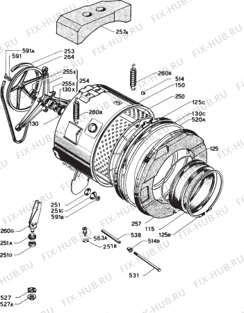 Взрыв-схема стиральной машины Castor C321W - Схема узла Functional parts 267