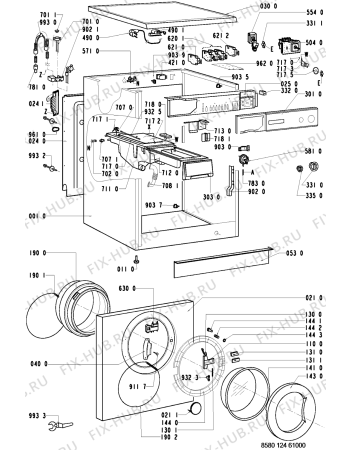 Схема №1 FT 1000 с изображением Рукоятка для стиралки Whirlpool 481249878016