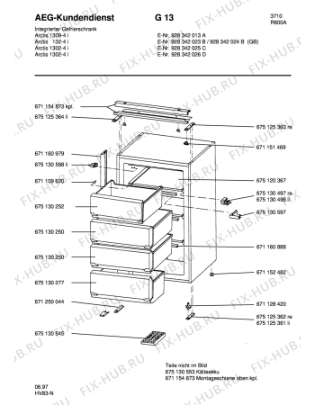 Взрыв-схема холодильника Aeg ARC132-4 I GB - Схема узла Housing 001