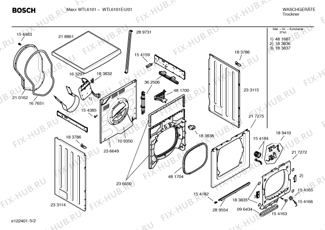 Схема №3 WTL6101EU Maxx WTL6101 с изображением Инструкция по установке и эксплуатации для электросушки Bosch 00585761