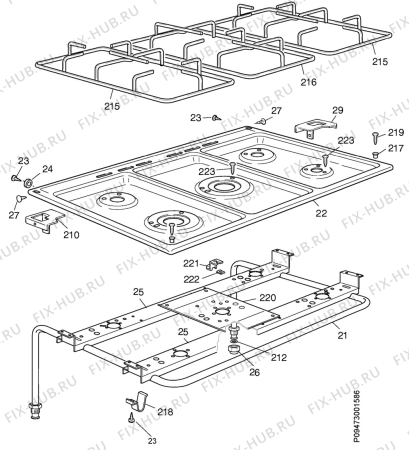 Взрыв-схема комплектующей Zanussi Z9060X - Схема узла Section 2