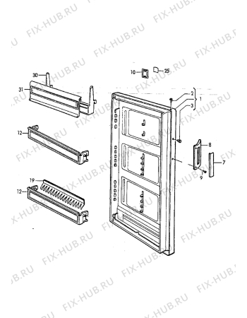 Взрыв-схема холодильника Electrolux ER2600C - Схема узла Door 003